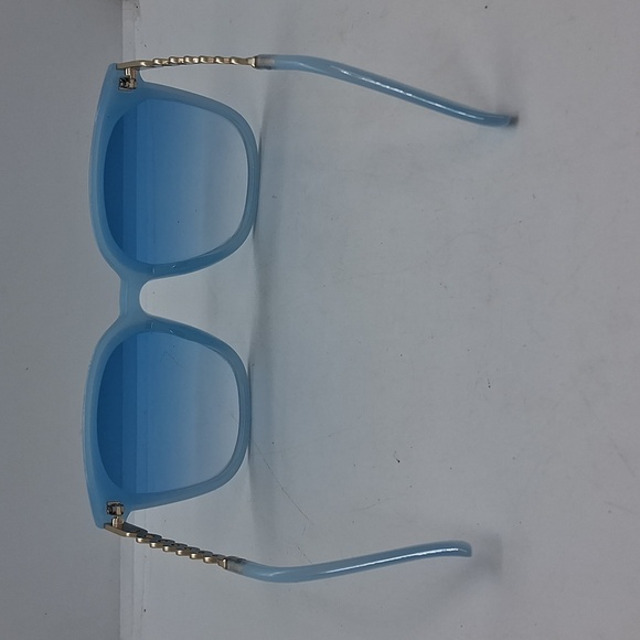 NWOT Unbranded Stylish Blue & Gold Sunglasses - Picture 5 of 5